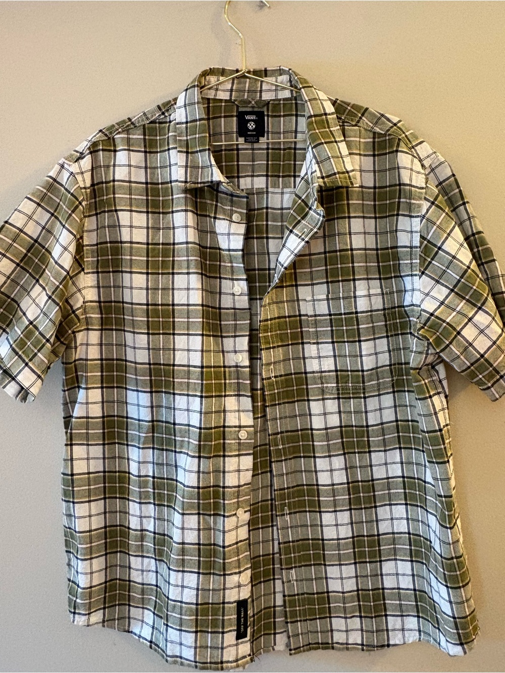 Vans Lawson Plaid Short Sleeve relaxed fit Button Up Shirt Men’s Sz M.